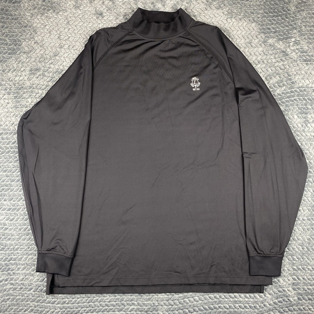 FootJoy Mock Neck Golf Pullover Black Large Linville Golf Club Stretch Shirt